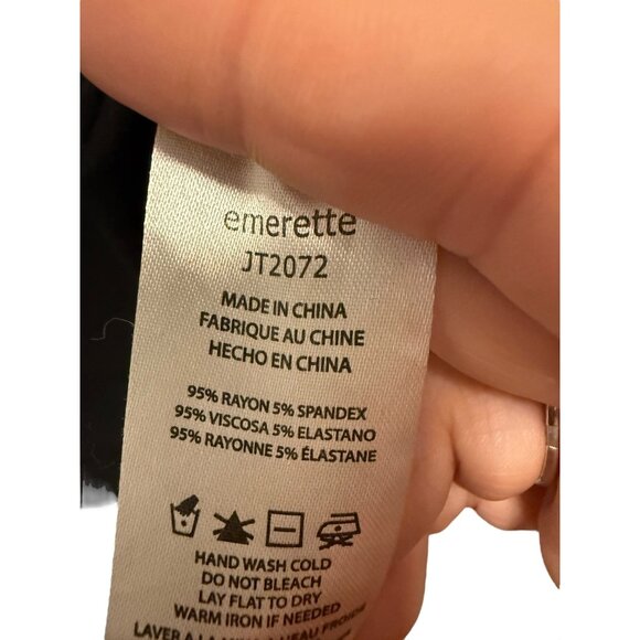 Emerette Black Short-Sleeve Top W/ Lace-Up Arm Detail - Picture 6 of 6